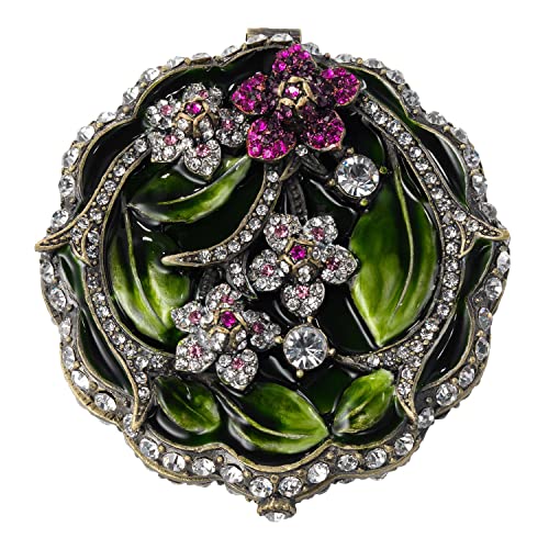 Olivia Riegel Sophie Purse Mirror Golden/Crystal Enameled and Jeweled (r) -