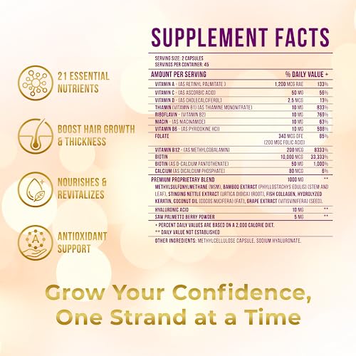 Vitamo Postpartum Hair Loss Vitamins for Women | Postnatal Hair Growth with Hyaluronic Acid, B-Complex, Biotin, Collagen & Keratin | Advanced Hair, Skin & Nails Supplement | 90 Capsules