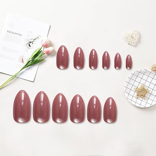 Reusable Water Ripple Magnetic Cat Eye Nails Set Glossy Soft Gel Full Cover Nail Tips in Almond Coffin T Shape for DIY Manicure at Home