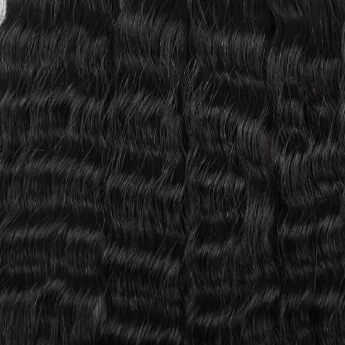 Wet and Wavy Human Braiding Hair Super Wave Bulk Human Hair For Braiding No Weft 100g (1Pack-4PCS) Super French Human Braiding Hair For Boho Braids (Super Wave£¨#1b£©, 18 Inch)