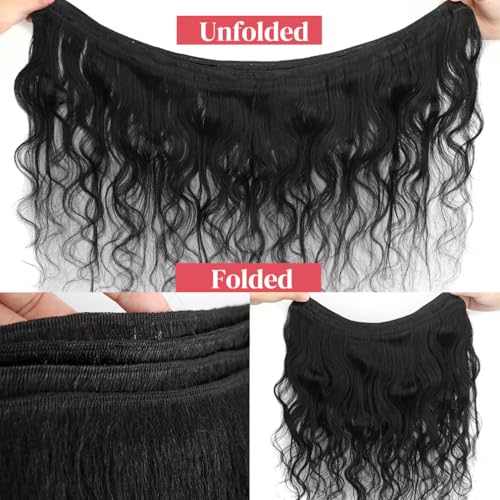 Body Wave Bundles Human Hair 28 30 32 Inch 12A Grade 100% Unprocessed Brazilian Virgin 3 Bundles Human Hair Natural Black
