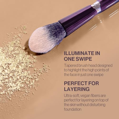 Anisa Beauty Tapered Highlight Makeup Brush ? Precision Tapered Brush for Seamless Application of Highlighter and Illuminating Powders ? Soft, Synthetic Fibers