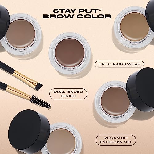 Milani Stay Put Brow Color - Dark Brown (0.09 Ounce) Vegan, Cruelty-Free Eyebrow Color that Fills and Shapes Brows¡¦