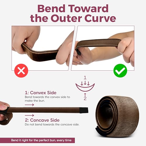 Women's Hair Bun Maker French Twist Hair Fold Wrap Snap by Andlane (1 Brown, 1 Light Brown)