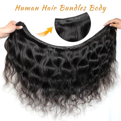 14A Brazilian Body Wave Bundles Human Hair 18 20 22 24 Inch 100% Real Raw Virgin Human Hair Bundles Body Wave 4 Bundles Human Hair Extension Natural Color£¨18 20 22 24£©