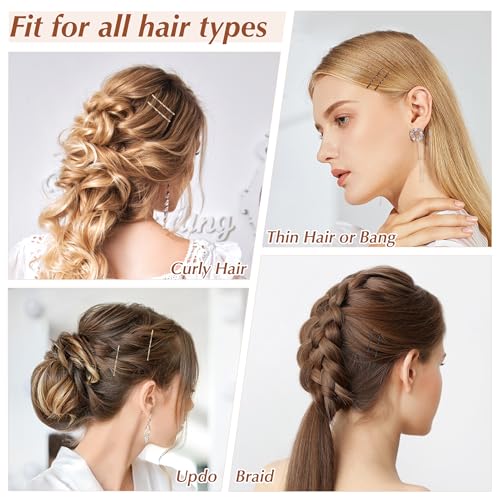 Bobby Pins 360 Pcs Brown Blonde Black Hair, 2 Inch Premium Secure Hold, Bulk with Storage Box, Women & Girls Styling