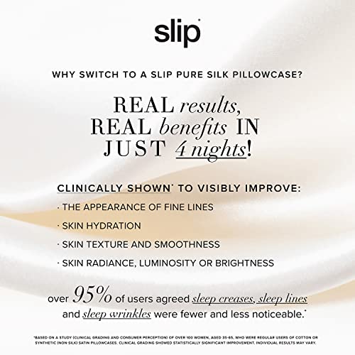 slip King Pure Silk Pillow Case - 100% Pure 22 Momme Mulberry Silk- King Size Standard Pillow Case - Anti-BedHead, Anti-Sleep Crease, Navy (20" x 36")