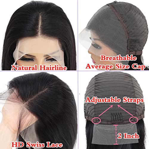 Short Bob Wig Human Hair 13x4 Frontal Bob Wigs 180% Density Glueless Wigs Pre Plucked for Black Women (12 inch)