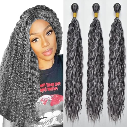 Human Hair Bundles 26 28 30 Inch 26 28 30 Inch Jerry Curly P4/GREY Bundles Human Hair 11A Brazilian Virgin Quick Weave Hair for Black Women