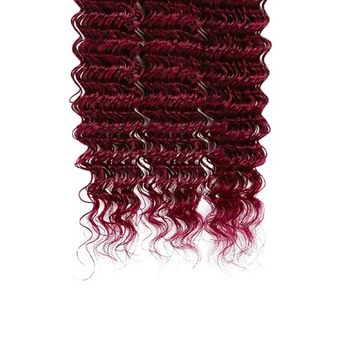 Burgundy Bundles Human Hair 99J Bundles Red Deep Wave Bundle 12 14 16 inch Burgundy Deep Wave Bundle 99j Red Color