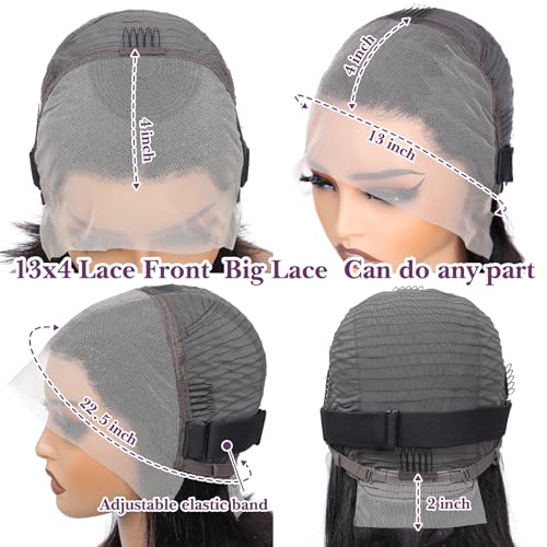 13x4 Lace Front Wigs Human Hair Pre Plucked 11 Inch HD Lace Front Wigs Human Hair Natural Color 180% Density Glueless Wig 100% Virgin Human Hair with Baby Hair for Women