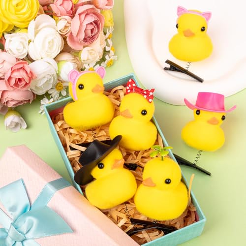 24 Pcs Duck Clips for Hair, Cute Festival Rave Sprouts, Yellow Hair Accessorie for School Home Party Props