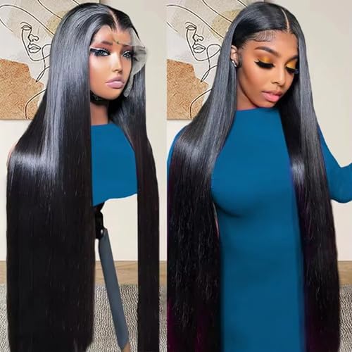 Lemoda Outlet Deals 13x4 Straight Lace Front Wigs Human Hair 180% Density 13x4 HD Transparent Lace Frontal Wig Pre Plucked 14A Brazilian Virgin Human Hair Wigs for Women 30 Inch