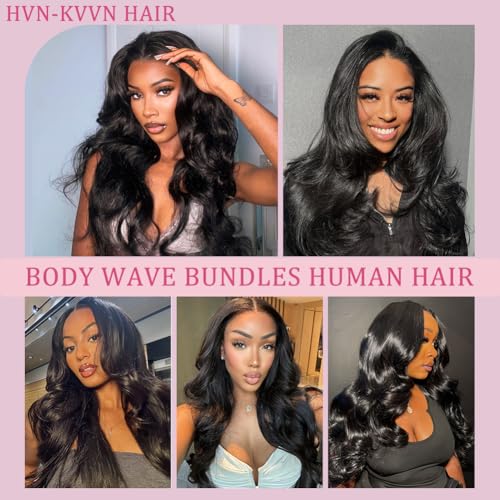 16A Raw Human Hair Bundles 20 20 22 22 Inch Body Wave Bundles Human Hair, 100% Unprocessed Brazilian Virgin Hair, Keep Texture Silky Soft After Multiple Washes, Triple Lifespan (4Bundles/200g)