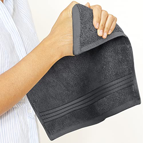 Utopia Towels 12 Pack Premium Wash Cloths Set, 12 by 12 Inches, 100% Cotton Ring Spun, Highly Absorbent and Soft Feel Washcloths for Bathroom, Spa, Gym, and Face, Grey