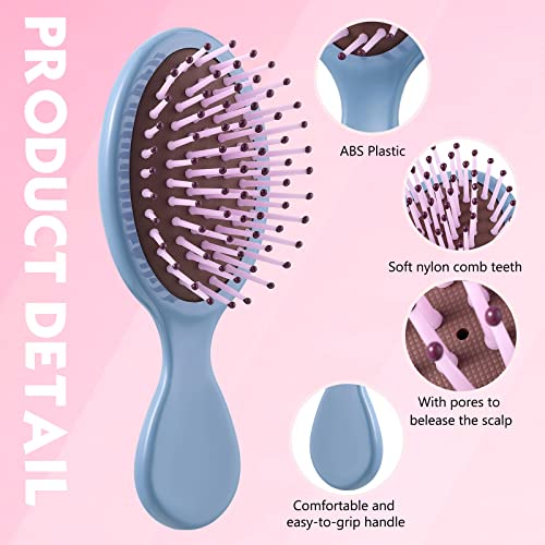 56 Pcs Mini Wet Hair Brush Hair Combs Set 28 Small Pocket Travel Detangler Brush 28 Colorful Combs Toddler Mini Detangling Brushes Soft Bristles for Women Baby Girls Kids(Classic Color)