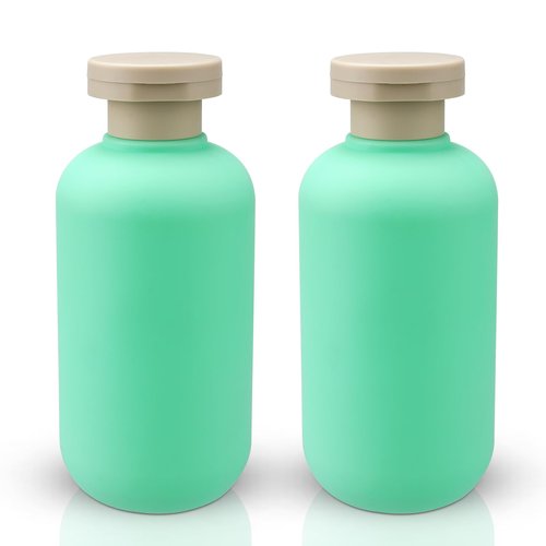 Wowang Squeeze Bottles for Liquild 2 Pcs 6.7oz/200ml Travel Shampoo and Conditioner Bottles for Toiletries Plastic Bottle with Flip Cap Refillable Lotion Container