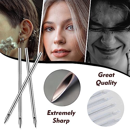 Rayyl Body Piercing Tool Kit - 42Pcs Piercing Kit with 12G 14G 16G 18G 20G Piercing Needles Piercing Clamps Forceps for Ear Nose Belly Button Tongue Eyebrow Body Piercing Tool Kit Piercing Supplies