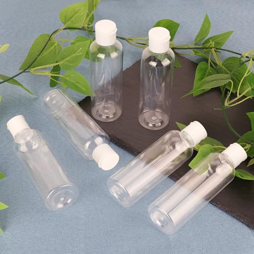 80 Pack 4 oz Plastic Bottles with White Top Caps, Clear Empty Bottles, Cosmetic Containers for Lotion and Shampoo, Travel-Friendly Bottles, BPA-Free for Liquids and Personal Care