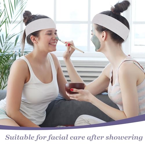 200 Count Disposable Spa Facial Headbands with Convenient Closure,White Stretch Facial Headwraps Soft for Facials Skincare Spa