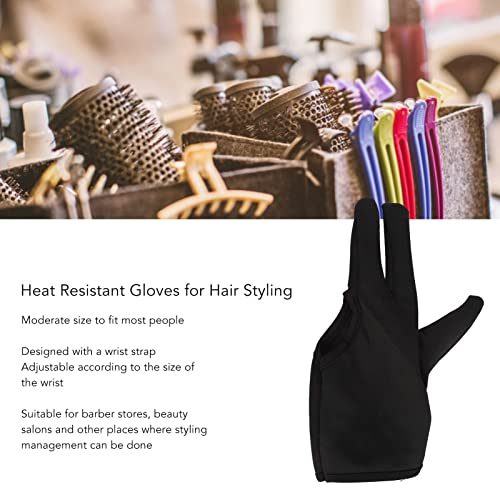 ZJchao Heat Gloves for Hair Styling, 2Pcs 3 Finger Barber Glove Insulated Hair Styling Heat Protector Glove Mittens Gloves Hairdressing Tools for Hair Curling Perming