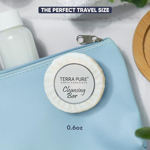 Terra Pure White Tea & Coconut Soap | Travel Size Toiletries Bulk Set for Hotel Essentials | 0.6 oz Bar Soap | 300 Pieces