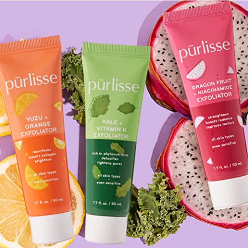 p?rlisse Dragonfruit + Niacinamide Face Exfoliator Scrub - Exfoliating Face Wash for Radiance & Improved Texture - Strengthens Skin Barrier, Reduces Blemishes & Fights Signs of Aging (1.7 Fl oz)