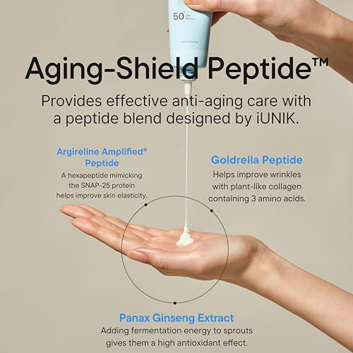 IUNIK Beta-Glucan Water Barrier Moisture Daily Sunscreen Matte & No White Cast SPF 50+ PA++++ Vegan Lifting & Plumping Moisturizing Daily Sun Cream for Dry Oily Sensitive Skin Korean Skincare