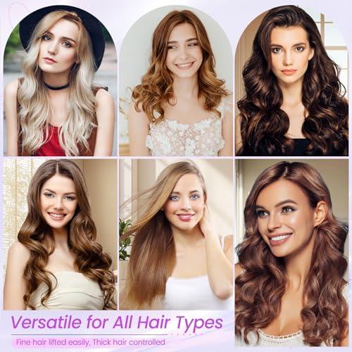 Upgraded Round Volumizing Brush for Dyson Airwrap, Round Brush Attachment Compatible with Airwrap HS01/05/08, Flexible Bristles for Root Lift Volume Frizz Control Styling Volumizing, Rose