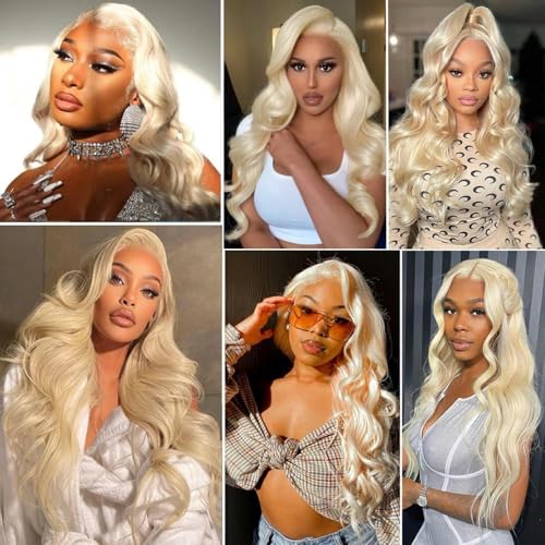 34 34 34 Inch AuokMar Blonde Human Hair Bundles 613 Body Wave Bundle Unprocessed Virgin Hair 3 Bundles 8A Grade 613 Blonde Body Wave Bundle