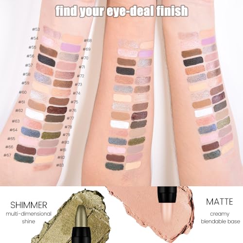 Kaely Cream Eye Shadow Sticks, Blush Pink Shimmer Eyeliner Pencil Eyeshadow Palette Makeup, Eye Highlighter Brightener Stick for Older Women Waterproof Pigmented, sombras para ojos, New-54