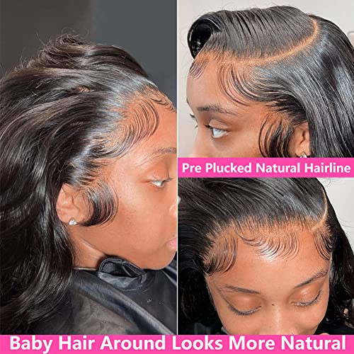 26 Inch 13x5 Body Wave Lace Front Wigs Human Hair For Women 180% Density HD Lace Frontal Wigs Pre Plucked Natural Hairline