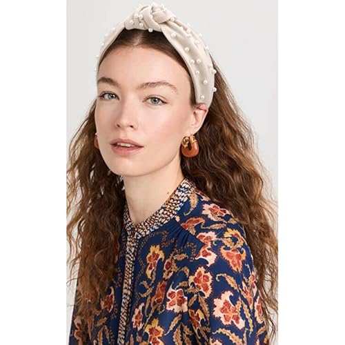 Pearl Knotted Headbands: 2Pcs Black Beaded Jeweled Embellished Hair Accessories Gift for Women