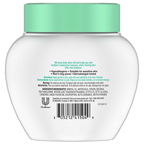 POND'S Cold Face Cream, Skin Care Facial Cleanser for All Skin Types, Deep Moisturizing Face Wash & Makeup Remover, 9.5 oz, 3 Pack
