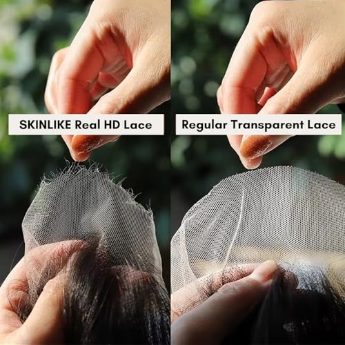 12A 5x5 Skinlike Real HD Lace Closure Only Water Wave Human Hair, 0.09mm Ultra-thin Invisible Curly Swiss HD Lace Closure Wet n Wavy Single Knot Pre Plucked Brazilian Virgin Natural Black 20Inch