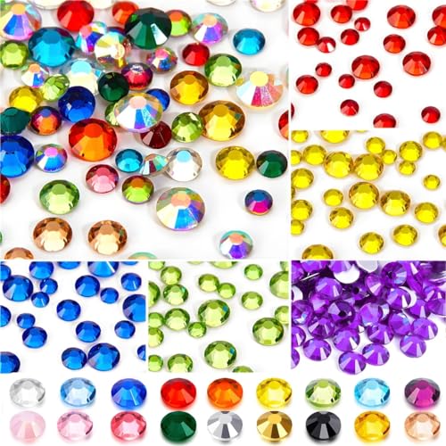 Flatback Rhinestones Round Gems for Nails Art and Crafts 4000Pcs SS12 3mm Glitter Crystals Stone DIY Bags Clothes Shoes (Pink)