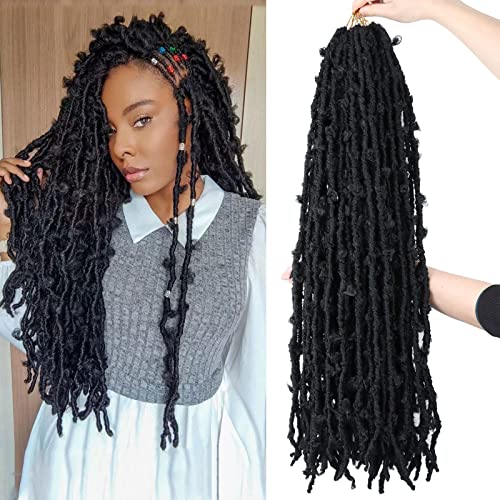 5 Packs 30 Inch Butterfly Locs Crochet Hair for Black Women Distressed Faux Locs Pre looped Pre-twisted Braids Crochet Locs for Black Women (30 inch 5 pack, 1b)