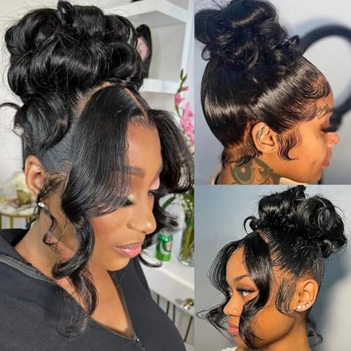 360 Lace Frontal 360 HD Transparent Full Lace 12A Unprocessed Brazilian Remy Human Hair Body Wave Frontal Bleachable Knots 150% Density Natural Color 22 Inch