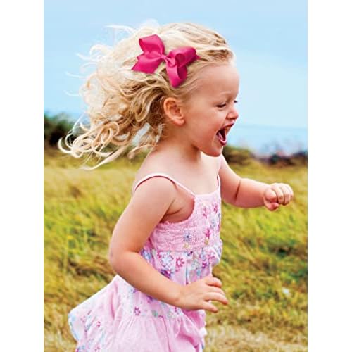 Wee Ones Girls' Sheer Iridescent and Grosgrain Overlay Hair Bow on a WeeStay Hair Clip, King, White