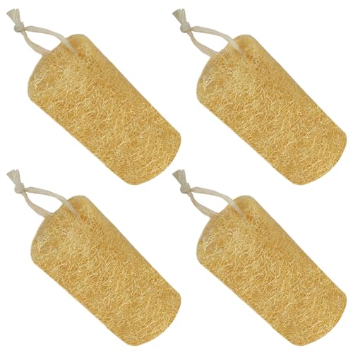 Natural Loofah Sponge (4 Packs), 6¡° Natural Loofah Exfoliating Body Scrubber Egyptian Loofa Eco 100% All Natural luffa Cleaning for Men Women Deep Clean Skin