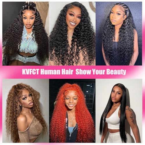 30 Inch Deep Wave Lace Front Wigs Human Hair 13x6 HD Transparent Deep Wave Lace Front Wigs for Women 200% Density Curly Lace Front Wig Pre Plcked Deep Wave Wigs with Baby Hair