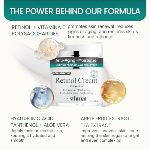 Retinol Face & Neck Cream ? Anti-Aging Night Moisturizer with Hyaluronic Acid, Vitamin E & Aloe Vera ? Reduces Wrinkles, Fine Lines & Dark Spots, Hydrating for All Skin Types