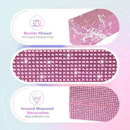 Nail Drill Bits Holder Box: 30 Holes Rhinestone Drill bit Holder Nail tech for Nail Drill bits Storage Dustproof Stand Displayer Organizer Case for Manicure Tools(Note: Drill bits not Included) Pink