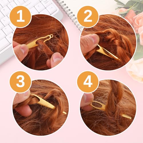 Bewudy 6 Pcs Interlocking Tool for Locs, Interlocking Dreadlock Tool, Sisterlock Retighten Tool, Crochet Needle for Maintaining Your Dreadlocks Hair Extensions Styling Tools