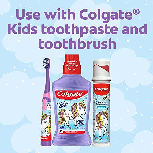 Colgate Unicorn Kids Fluoride Anticavity Mouthwash, Alcohol Free, Bubble Fruit, 16.9 Fluid Ounces (6 Pack)