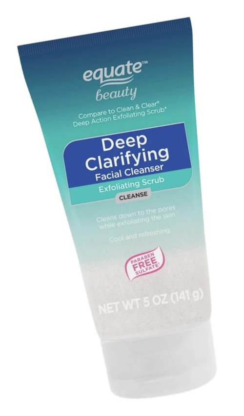 Equate Beauty Deep Clarifying Exfoliating Facial Cleanser, 5 oz, 2-Pack with LeSue Washcloth