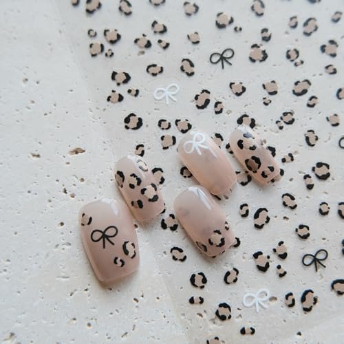 Leopard Print Nail Art Stickers, Coquette Nail Decals,Self-Adhesive, Nail Accessories & Supplies, Durable & Long-Lasting