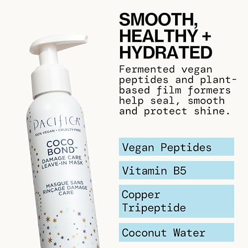 PACIFICA Beauty, Coco Bond Damage Care Leave-In Repair Mask Treatment, Dry & Damaged Hair from Bleach, Color, Chemical Services, Chlorine, & Heat, Coconut, Vegan
