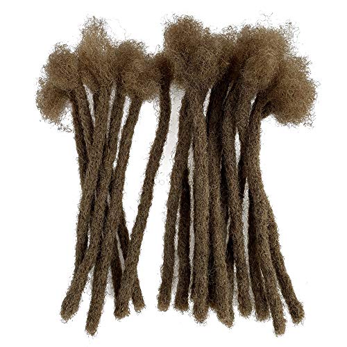 YONNA Human Hair Dreadlocks Extensions Handmade Locs Extensions Human Hair Medium Size 0.8cm Width(0.32inch)-Sold 60locs in a Bundle Honey Blonde #27 8inch