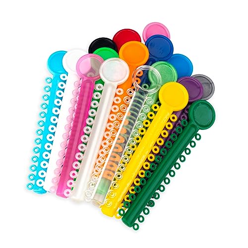 Practicon Orthodontic Ligature Ties, 1040 Elastic Bands for Braces, Elastomeric O-Rings, Rubber Bands for Brackets, Light Pink